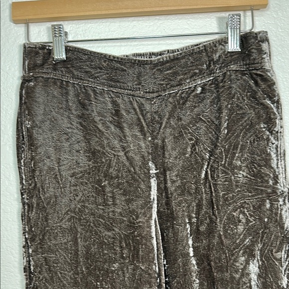Madewell Velvet Cropped Wide Leg Brown Pants S - Picture 2 of 5